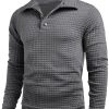 3-Pack Men’S Casual Knit Sweaters, Plaid Pattern, Stand Collar, Long Sleeve, Polyester 100%, Slight Stretch, Regular Fit, Fall Collection