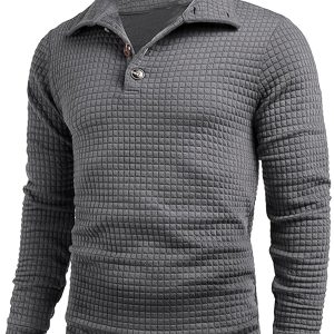 3-Pack Men'S Casual Knit Sweaters, Plaid Pattern, Stand Collar, Long Sleeve, Polyester 100%, Slight Stretch, Regular Fit, Fall Collection
