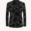 Men’s Fashion Trendy Patterned Floral Print Suit with Label