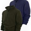 2pcs Men’s Double-Sided Fleece Half-Zip Henley Shirt, Versatile Top, Everyday Outfit, Solid Color, Halfzip Design, Comfortable Fabric, Cozy Texture, Pullover Style, Zipup Shirt, Office Casual, Outdoor Wear