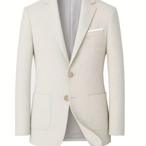 Men's Linen Suit, Breathable and Stylish Gentleman's Single-Piece Suit for Parties and Weddings