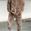 Men’S Solid Color Hooded Sweatshirt with Long Pants, a Thickened And Warm Two-Piece Set.
