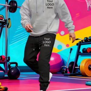 Custom Pattern Round Neck Sweatshirt and Pants Set for Parent-Child, Group Purchase, Class, and Company Customization, Pictureu002FText Photo Custom Gift, Comfortable Autumnu002FWinter Fabric, Casual Fashion Sweatshirt and Pants Set