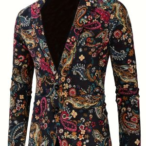 2pcsu002Fset Suits, Men's Colorful Lapel Blazer & Pants, Business Suit for Casual Occasions