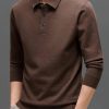 Men’s Winter Warm Wool Blend Shirt – Burgundy Collar Button-Front Sweater Jacket, Long Sleeve Solid Color Casual & Formal Wear, Hand Washable Pullover Sweater Coat
