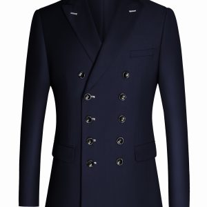 YonnePhnne Men'S Double-Breasted Solid Color Blazer with Front Pocket - Notch Lapel, Long Sleeve, Regular Fit All-Season Formal & Casual Wear, Versatile Menswear, Elegant Button Detail