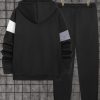 2pcs Set Men’s Autumn and Winter Printed Zipper Long Sleeve Sweatshirt and Long Sweatpants Suit