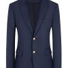 Men’S Navy Blue Business Casual Blazer – Solid Color Notch Lapel Single-Breasted Jacket with Double-Breasted Closure, Regular Fit All-Season Wedding & Formal Attire for Office, Events, and Casual Attire, Wedding Attire, Sophisticated Style, Nonstretch Fabric